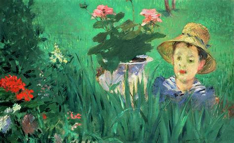 Boy In Flowers Painting By Edouard Manet