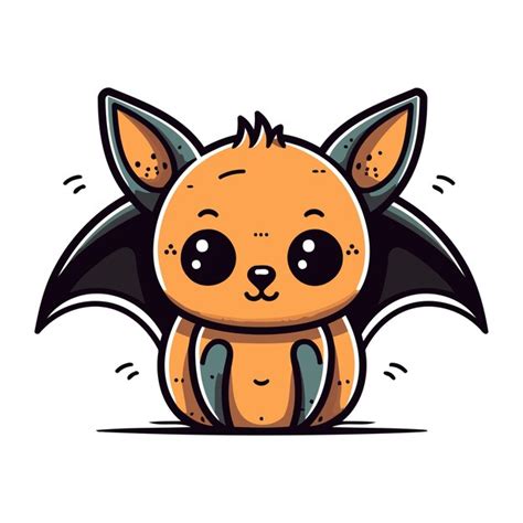 Premium Vector Cute Cartoon Bat Vector Illustration Isolated On A
