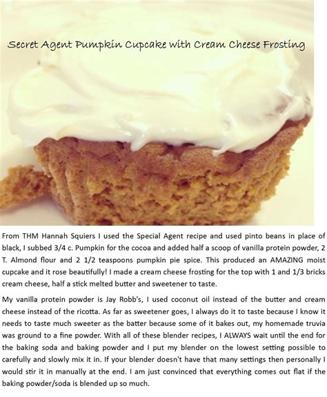 Secret Agent Pumpkin Cupcake With Cream Cheese Frosting Thm Recipes