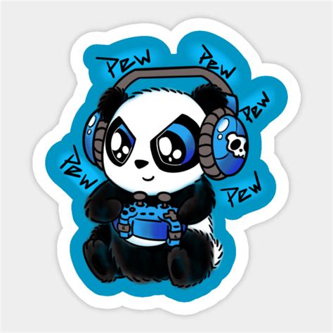 Panda Gamer Panda Bear Sticker Teepublic