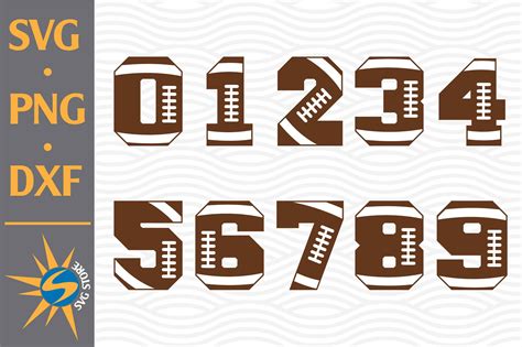 Football Numbers Svg Png Dxf Digital Files Include By Svgstoreshop