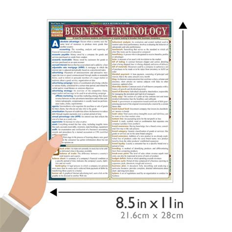 Quickstudy Business Terminology Laminated Reference Guide