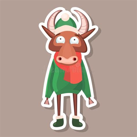 Bull Symbol Of The New Year 2021 Illustration For Printing Stock