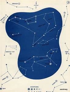 1952 Star Constellation Chart Great Bear Lion Leo Hunting Dogs