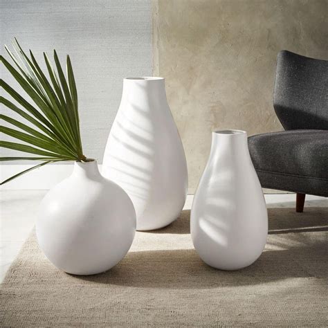 Oversized Pure White Ceramic Collection White Ceramic Vases Large