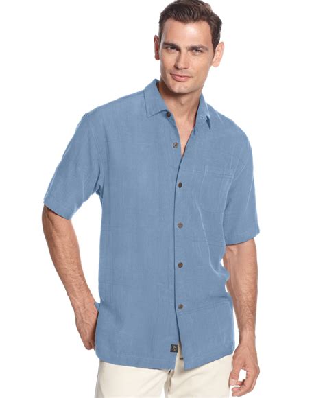 Lyst Tommy Bahama Island Geo Silk Shirt In Blue For Men