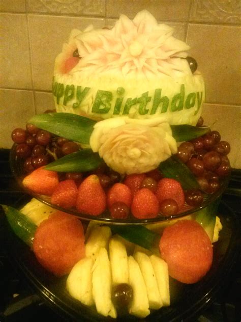Happy Birthday Fruit Basket Vegetable Carving Fruit And Vegetable