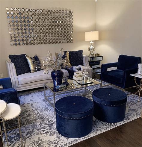 Navy Blue And Gold Living Room Decor Whatcanisay Revj