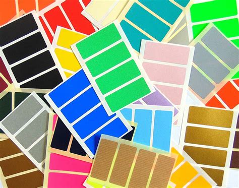 Buy 112 Labels 50x20mm Rectangle Mixed Colour Code Stickers Self