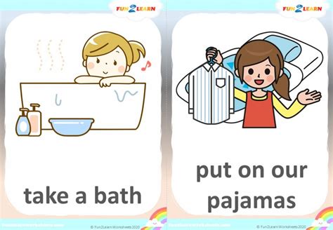 This Is The Way We Go To Bed Bedtime Routine Flashcards Fun2learn