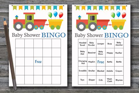 Train Baby Shower Games Packagetrain Baby Shower9 Printable Etsy