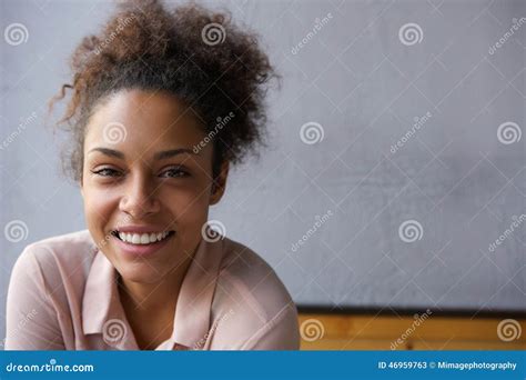 Happy Young Black Woman Smiling Stock Photo Image 46959763