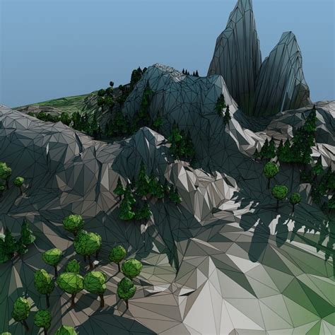 Mountain Landscape Trees 3d Max