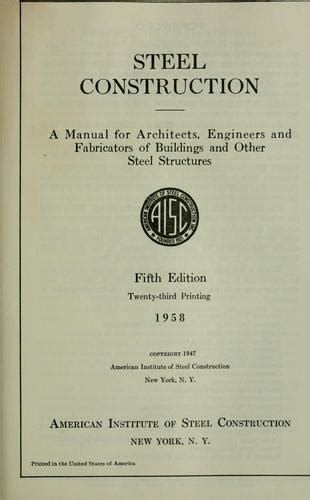 Steel Construction 1947 Edition Open Library