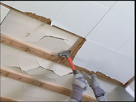 A common reason for replacing ceiling tiles is water damage, which readily causes discoloration and deterioration. How to Replace Ceiling Tiles with Drywall | how-tos | DIY
