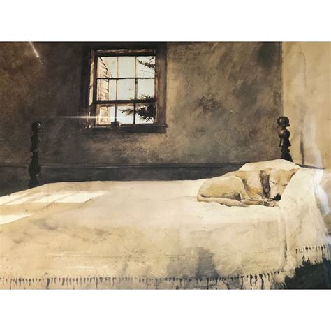 Andrew Wyeth Master Bedroom Dog on Bed Art Print х Etsy