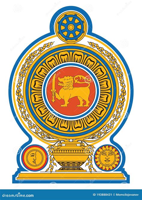 National Emblem Of Sri Lanka Stock Vector Illustration Of Asia