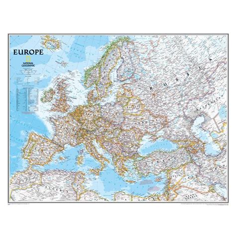 National Geographic Continent Map Europe Political Laminated