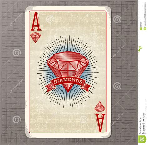 Looking for the most popular gimmicked decks? Vintage Playing Card Vector Illustration Of The Ace Of Diamonds Stock Vector - Illustration of ...