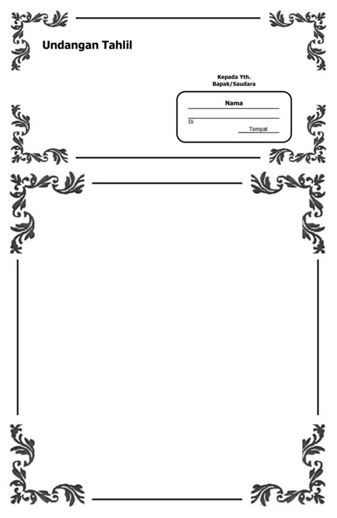 Download undangan gratis desain pernikahan image result for contoh tahlil pendidikan 7 surat / tahlilan 3 hari 40 kumpulan bingkai multi info. Bingkai Untuk Undangan - Sketsa