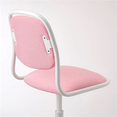 ÖRFJÄLL Chaise de bureau enfant, blanc, Vissle rose  IKEA