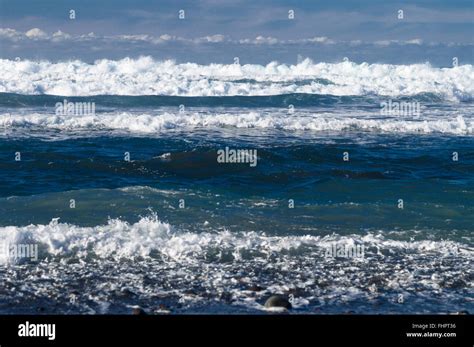 Powerful Waves Of Atlantic Ocean Selective Focus Stock Photo Alamy