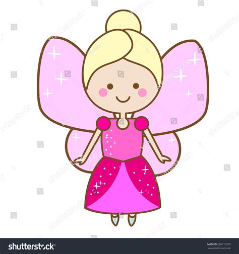 Cute Fairy Character Winged Elf Princess Stock Vector Royalty Free