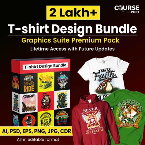2 Lakh T Shirt Design Bundle Graphics Suite Premium Pack Coursepoint