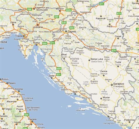 Geografska Karta Hrvatske I Slovenija Zemljevid