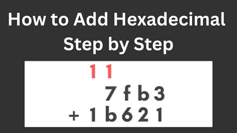 How To Add Hexadecimal To Hexadecimal Addition Of Hexadecimal Number