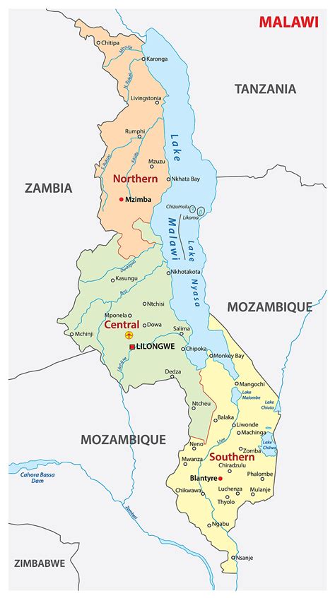 Political Map Of Malawi