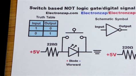 Push Button Switch Based Not Logic Gate Signal Inverter Circuit How To