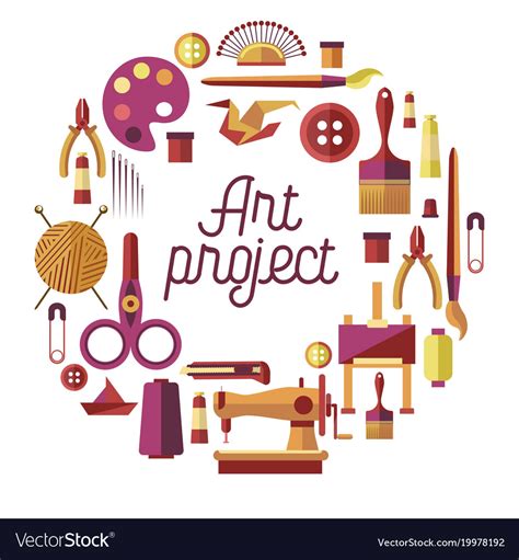 Creative Art Project Poster For Diy Royalty Free Vector