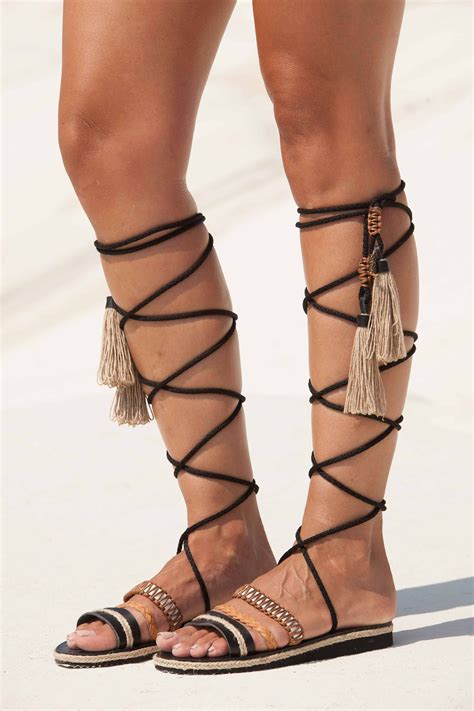 Tie Up Gladiatorswrap Up Flat Sandalsboho Womens Sandalsboho Sandals