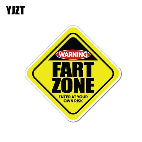 Yjzt 12cm12cm Funny Warning Fart Zone Enter At Your Own Risk Car Sticker Pvc Decal 12 1005car