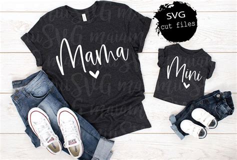 Svg Files Mama And Mini Mommy And Me Svg Newborn Svg Mom And Baby