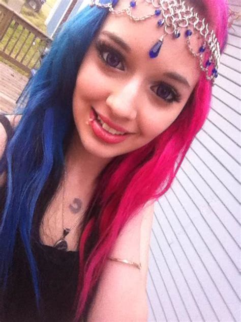 Half Pink Half Blue Hair By Savannahxsinister On