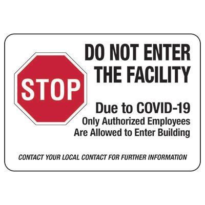 Do Not Enter Due To Covid Sign Seton