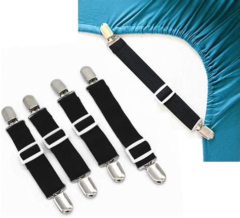 Lesfit Adjustable Bed Sheet Fasteners Suspendersfitted Sheet Clips