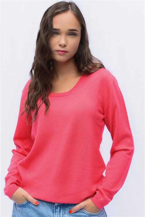 Scoop Neck Sweater “sorbet” Amiamalia Luxury Knitwear