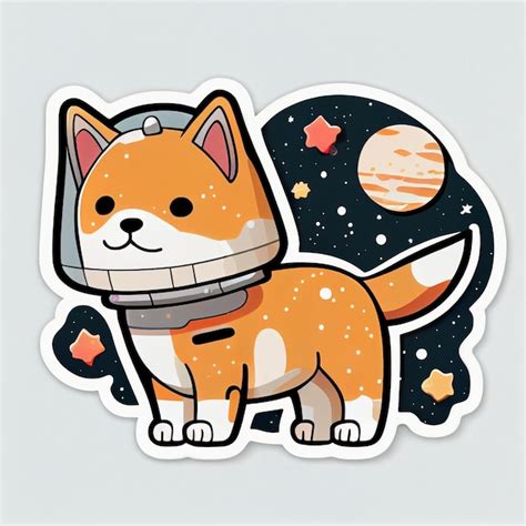 Premium Photo Shiba Inu In Space Die Cut Sticker Cute Kawaii