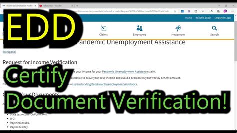 Filing online will be faster than by phone. EDD Apply, Certify and Income Document Verification for ...