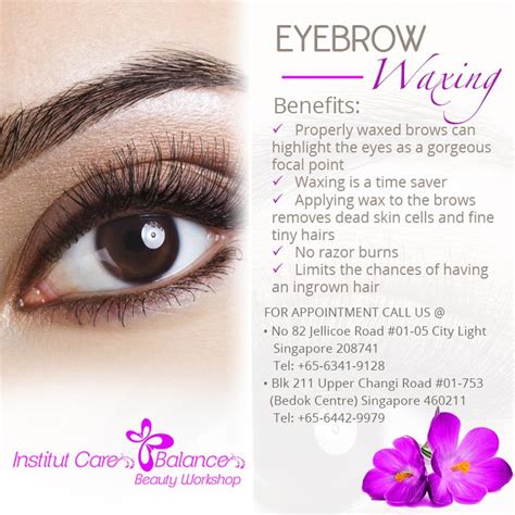Try The Eyebrow Waxing Of Institut Care Balance This Eyebrow Wax Is A