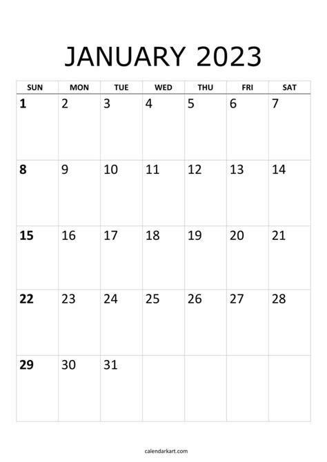 Free Printable January 2023 Calendar 6 Pages Free Printable