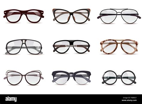 Realistic Eyeglasses Set Stock Vector Image And Art Alamy