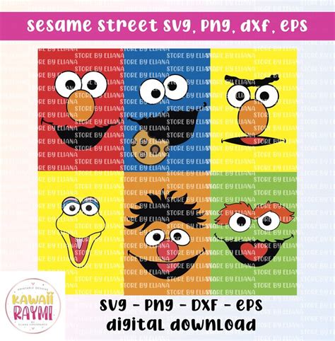 Sesame Street Svg Digital File Layered Sesame Street Svg Sesame