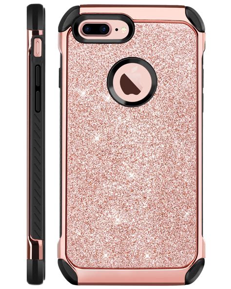 Bentoben Iphone 7 Plus Case Glitter Sparkly Shockproof Slim Laminated