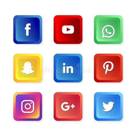 Social Media Icons Set Of Most Popular Social Media Logos Editorial