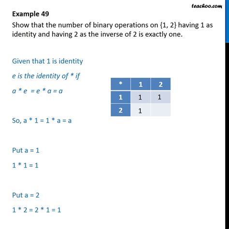 Example 49 Show Number Of Binary Operations On 1 2 Examples