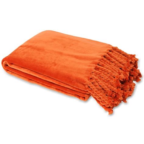 Dorset Throw Burnt Orange Orange Blanket Linen Throw Sofa Throw